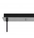 Yorktown Linear 3 Light Ceiling Pendant E27 With 20cm Almond Ribbed Glass Champagne Polished Nickel Matt Black-6