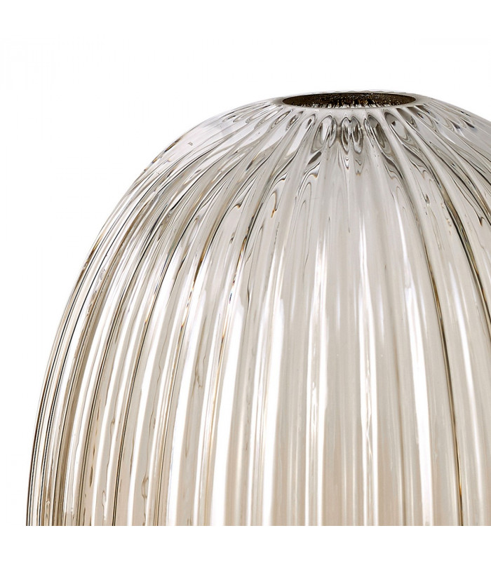 Yorktown Linear 3 Light Ceiling Pendant E27 With 20cm Almond Ribbed Glass Champagne Polished Nickel Matt Black-10