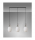 Yorktown Linear 3 Light Ceiling Pendant E27 With 20cm Almond Ribbed Glass Opal Polished Nickel Matt Black-10