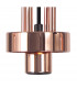 Yorktown Linear 3 Light Ceiling Pendant E27 With 20cm Almond Ribbed Glass Clear Copper Matt Black-6