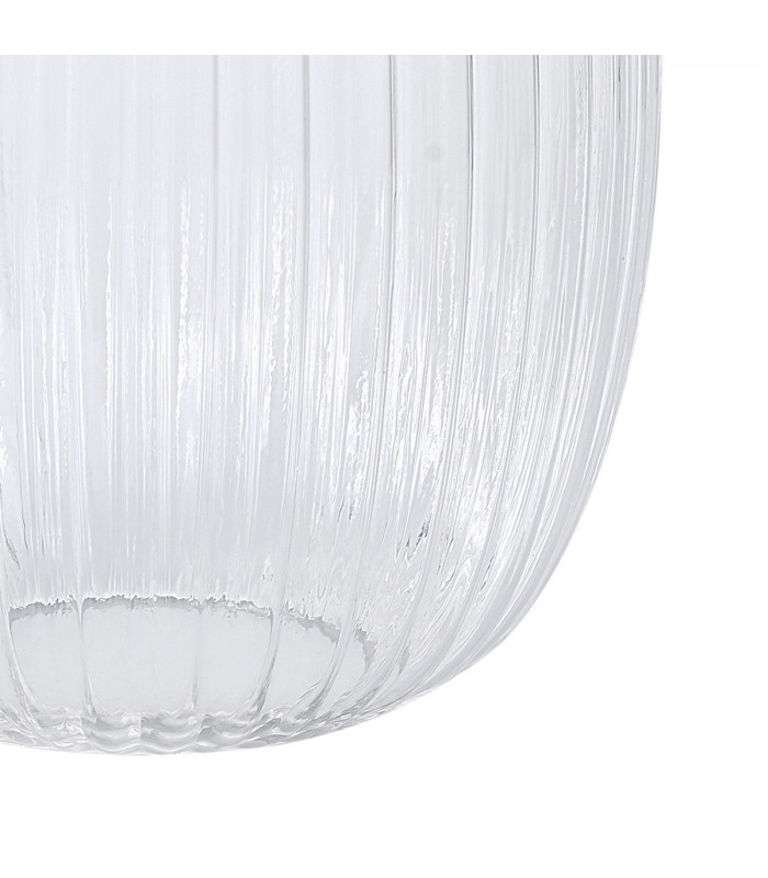 Yorktown Linear 3 Light Ceiling Pendant E27 With 20cm Almond Ribbed Glass Clear Copper Matt Black-9
