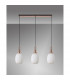 Yorktown Linear 3 Light Ceiling Pendant E27 With 20cm Almond Ribbed Glass Opal Copper Matt Black-10