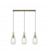 Yorktown Linear 3 Light Ceiling Pendant E27 With 20cm Almond Ribbed Glass Clear Brass Gold Matt Black-1