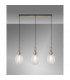 Yorktown Linear 3 Light Ceiling Pendant E27 With 20cm Almond Ribbed Glass Clear Brass Gold Matt Black-3
