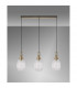 Yorktown Linear 3 Light Ceiling Pendant E27 With 20cm Almond Ribbed Glass Clear Brass Gold Matt Black-10