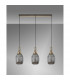 Yorktown Linear 3 Light Ceiling Pendant E27 With 20cm Almond Ribbed Glass Smoked Brass Gold Matt Black-10
