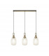 Yorktown Linear 3 Light Ceiling Pendant E27 With 20cm Almond Ribbed Glass Champagne Brass Gold Matt Black-1