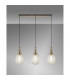 Yorktown Linear 3 Light Ceiling Pendant E27 With 20cm Almond Ribbed Glass Champagne Brass Gold Matt Black-3