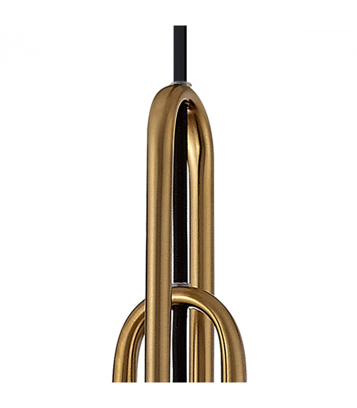Yorktown Linear 3 Light Ceiling Pendant E27 With 20cm Almond Ribbed Glass Champagne Brass Gold Matt Black-5