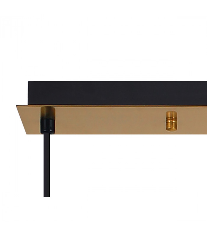 Yorktown Linear 3 Light Ceiling Pendant E27 With 20cm Almond Ribbed Glass Champagne Brass Gold Matt Black-7