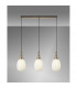 Yorktown Linear 3 Light Ceiling Pendant E27 With 20cm Almond Ribbed Glass Opal Brass Gold Matt Black-3