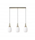 Yorktown Linear 3 Light Ceiling Pendant E27 With 20cm Almond Ribbed Glass Opal Brass Gold Matt Black-4