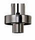 Yorktown Linear 3 Light Ceiling Pendant With 20cm Almond Ribbed Glass Black Chrome Matt Black Smoked-6