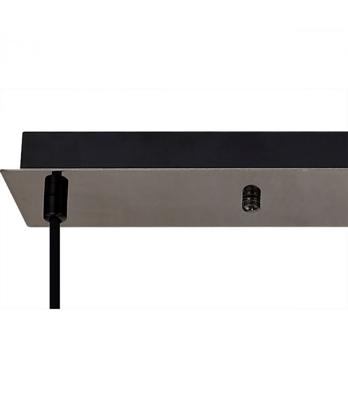 Yorktown Linear 3 Light Ceiling Pendant With 20cm Almond Ribbed Glass Black Chrome Matt Black Smoked-7