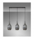 Yorktown Linear 3 Light Ceiling Pendant With 20cm Almond Ribbed Glass Black Chrome Matt Black Smoked-10