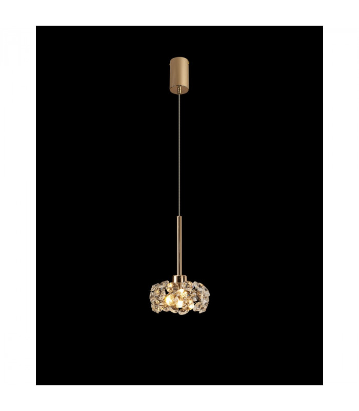 Salisbury G9 2m Single Ceiling Pendant With French Gold And Crystal Shade-3