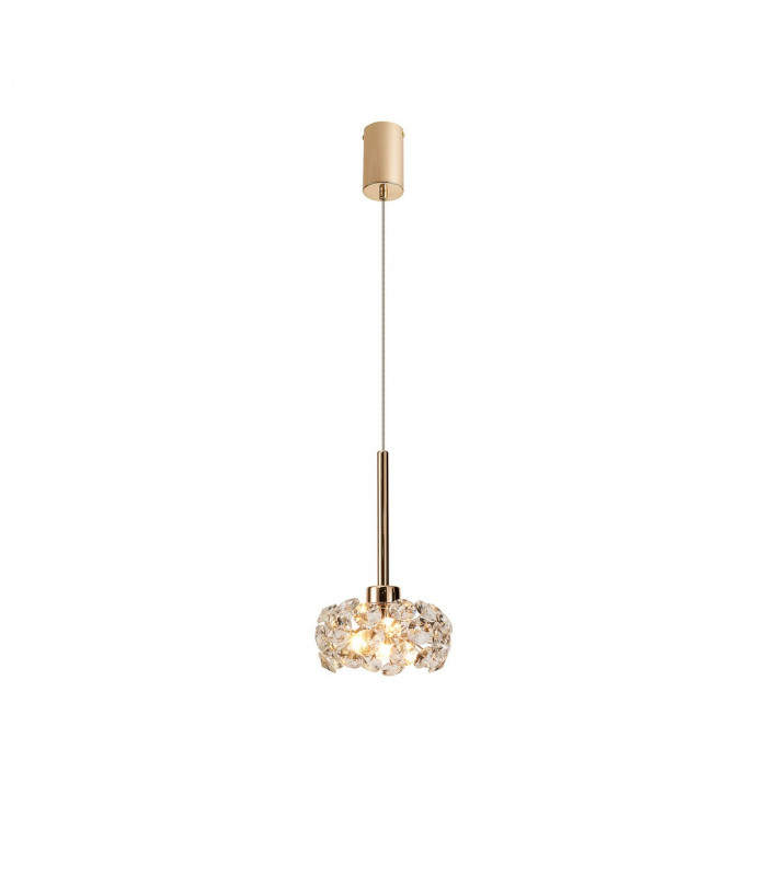 Salisbury G9 2m Single Ceiling Pendant With French Gold And Crystal Shade-4