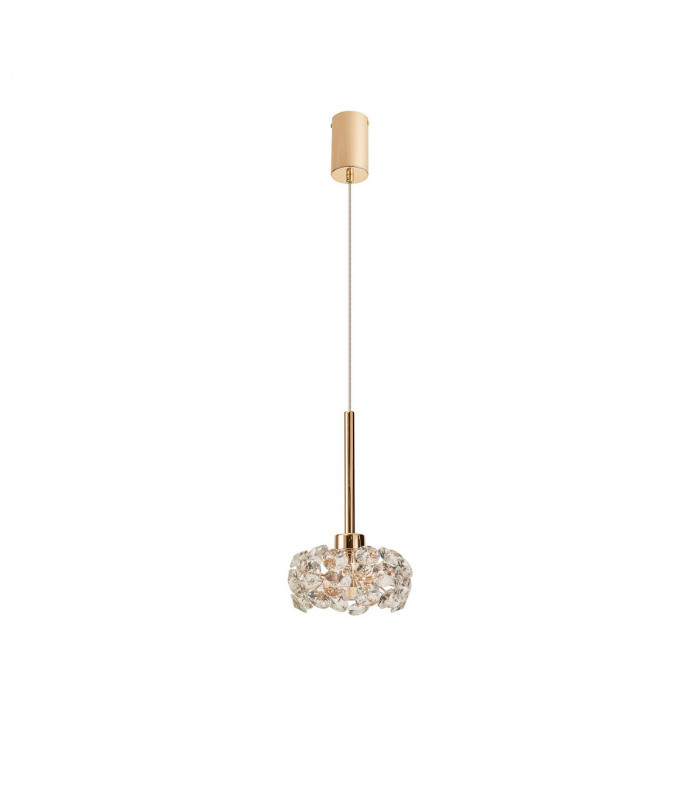 Salisbury G9 2m Single Ceiling Pendant With French Gold And Crystal Shade-5