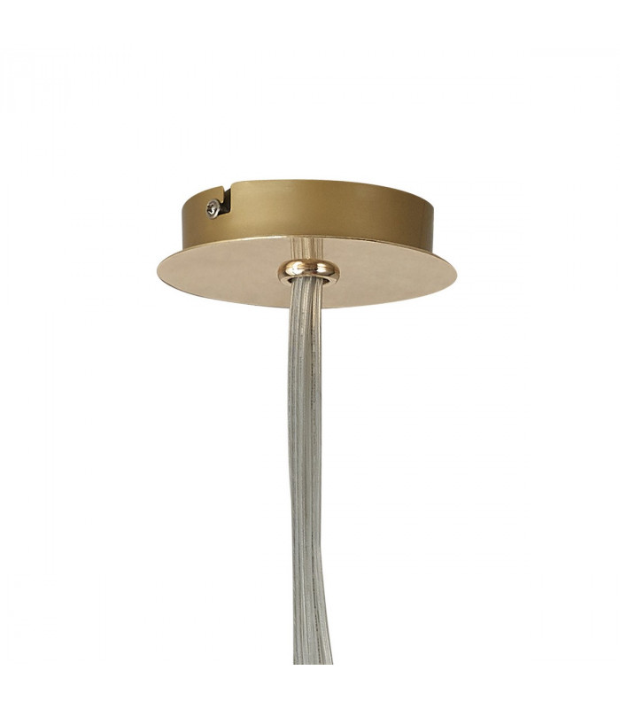 Salisbury 7 Light G9 1.5m Cluster Ceiling Pendant With French Gold And Crystal Shade-8