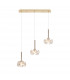 Salisbury 3 Light G9 2m Linear Ceiling Pendant With French Gold And Crystal Shade-1
