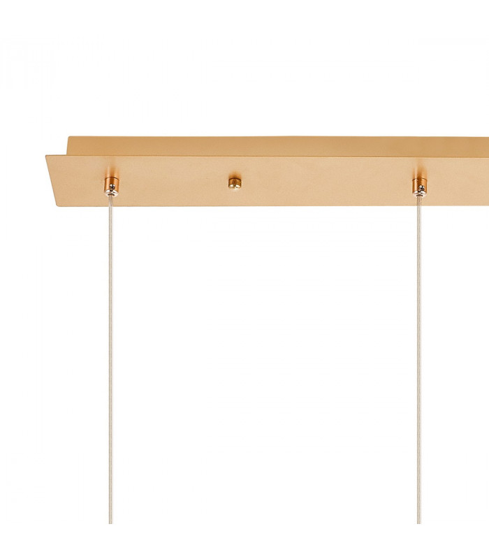 Salisbury 3 Light G9 2m Linear Ceiling Pendant With French Gold And Crystal Shade-5
