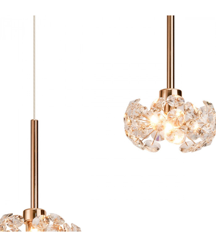 Salisbury 3 Light G9 2m Linear Ceiling Pendant With French Gold And Crystal Shade-6