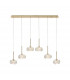 Salisbury 6 Light G9 2m Linear Ceiling Pendant With French Gold And Crystal Shade-1