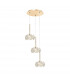 Salisbury 3 Light G9 2m Round Ceiling Pendant With French Gold And Crystal Shade-1