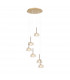 Salisbury 6 Light G9 2.5m Round Multiple Ceiling Pendant With French Gold And Crystal Shade-1