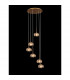 Salisbury 6 Light G9 2.5m Round Multiple Ceiling Pendant With French Gold And Crystal Shade-3