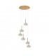 Salisbury 6 Light G9 2.5m Round Multiple Ceiling Pendant With French Gold And Crystal Shade-4