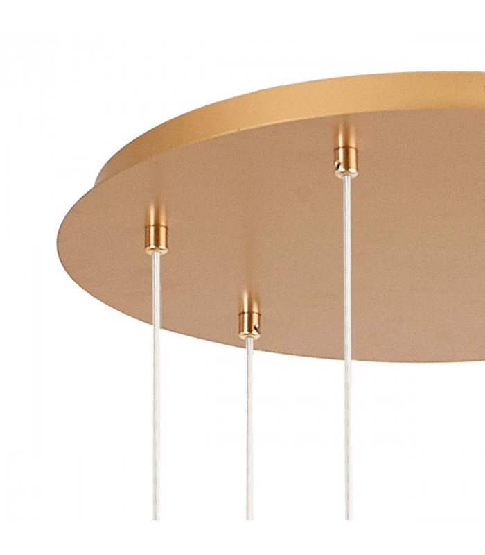 Salisbury 6 Light G9 2.5m Round Multiple Ceiling Pendant With French Gold And Crystal Shade-5