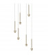 Salisbury 6 Light G9 2.5m Round Multiple Ceiling Pendant With French Gold And Crystal Shade-10