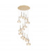 Salisbury 13 Light G9 2.5m Round Multiple Ceiling Pendant With French Gold And Crystal Shade-1