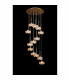 Salisbury 13 Light G9 2.5m Round Multiple Ceiling Pendant With French Gold And Crystal Shade-3