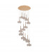 Salisbury 13 Light G9 2.5m Round Multiple Ceiling Pendant With French Gold And Crystal Shade-4