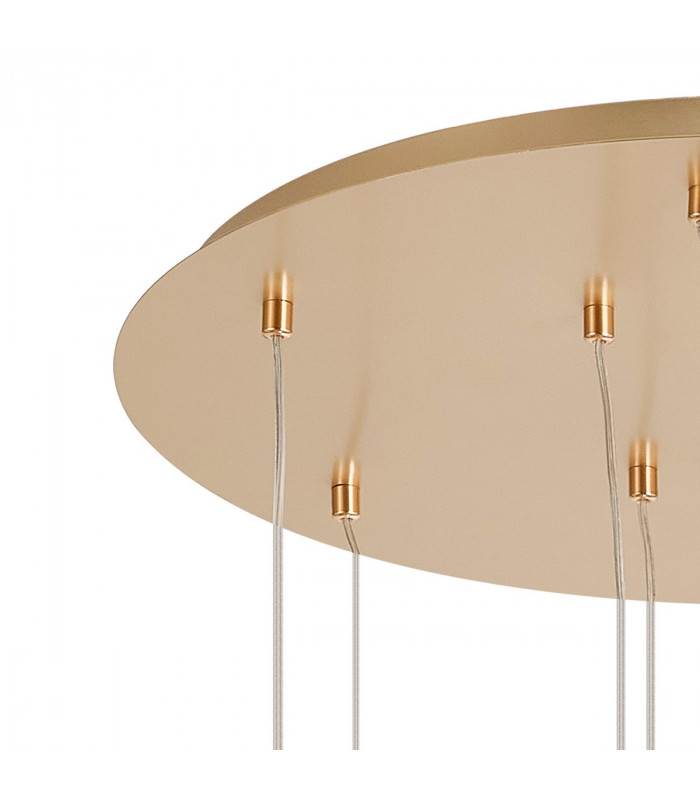 Salisbury 13 Light G9 2.5m Round Multiple Ceiling Pendant With French Gold And Crystal Shade-5