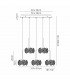 Salisbury 8 Light G9 2m Rectangle Multiple Ceiling Pendant With French Gold And Crystal Shade-2