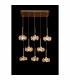 Salisbury 8 Light G9 2m Rectangle Multiple Ceiling Pendant With French Gold And Crystal Shade-3