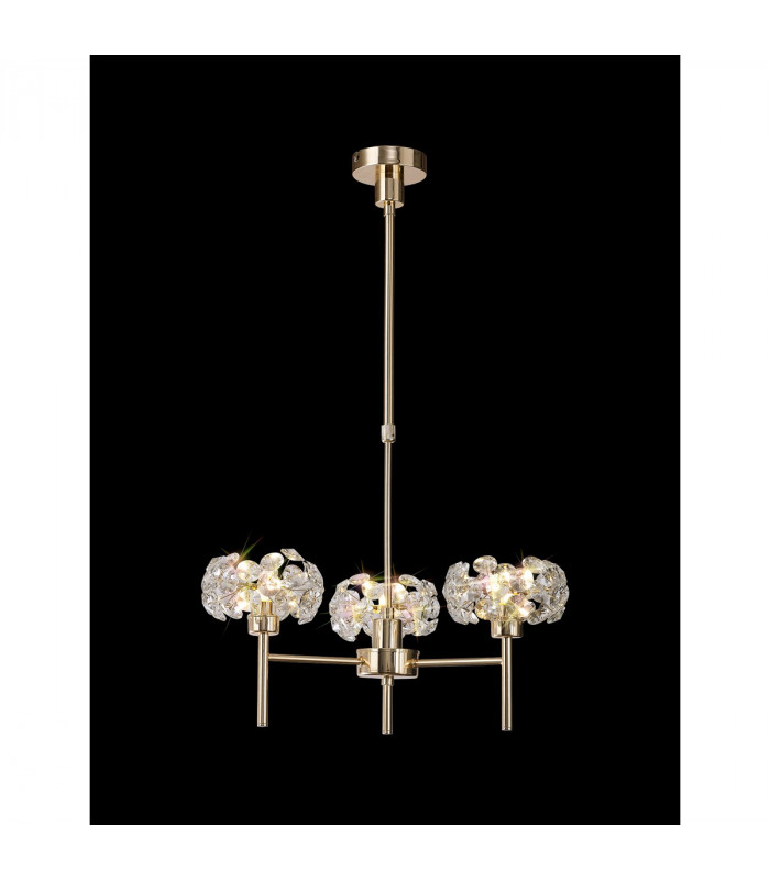 Salisbury 3 Light G9 Telescopic Light With French Gold And Crystal Shade-3
