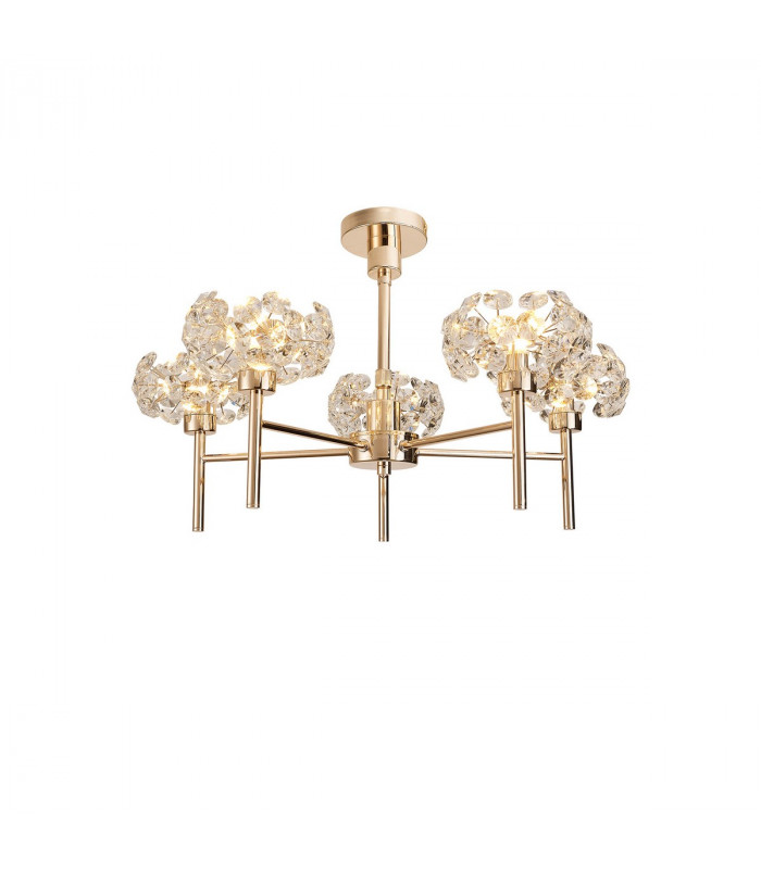 Salisbury 5 Light G9 Telescopic Light With French Gold And Crystal Shade-9