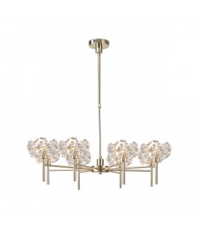Salisbury 8 Light G9 Telescopic Light With French Gold And Crystal Shade-1