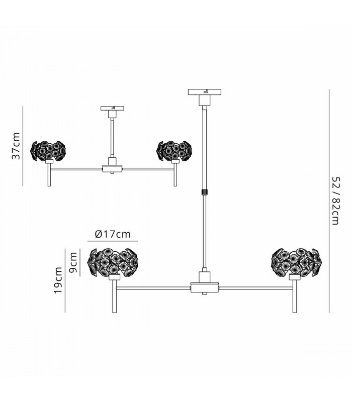 Salisbury 8 Light G9 Telescopic Light With French Gold And Crystal Shade-2