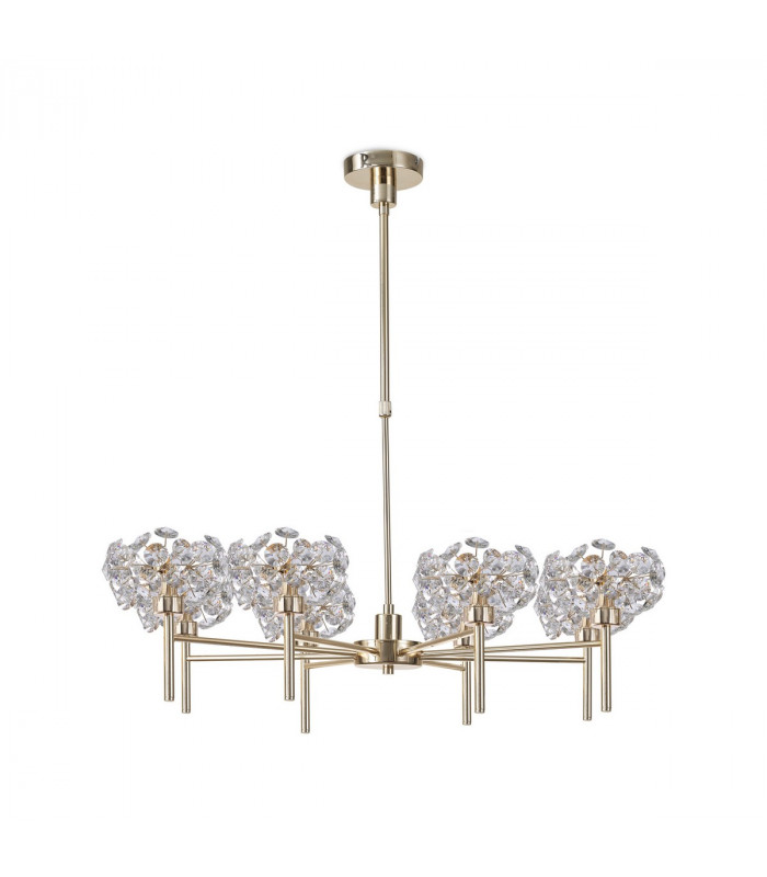 Salisbury 8 Light G9 Telescopic Light With French Gold And Crystal Shade-8