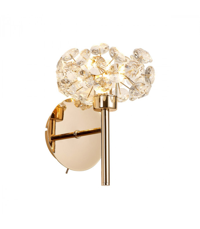 Salisbury G9 Switched Wall Lamp With French Gold And Crystal Shade-1