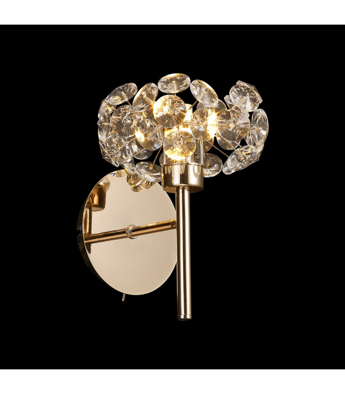 Salisbury G9 Switched Wall Lamp With French Gold And Crystal Shade-3