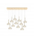 Salisbury 12 Light G9 2m Linear Ceiling Pendant With French Gold And Crystal Shade-1