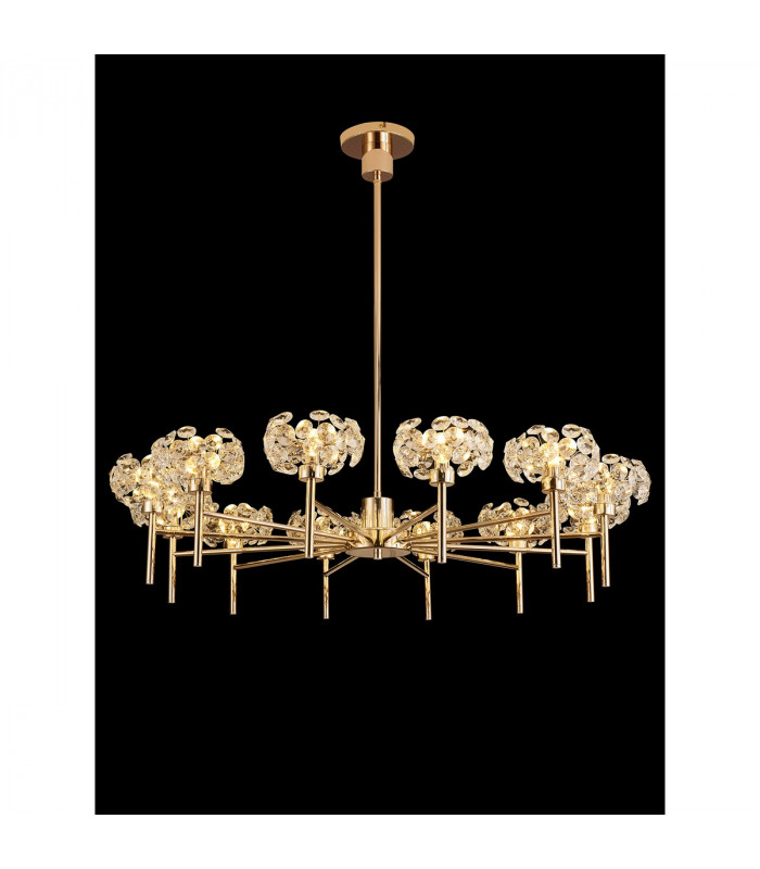 Salisbury 12 Light G9 Telescopic Light With French Gold And Crystal Shade-3