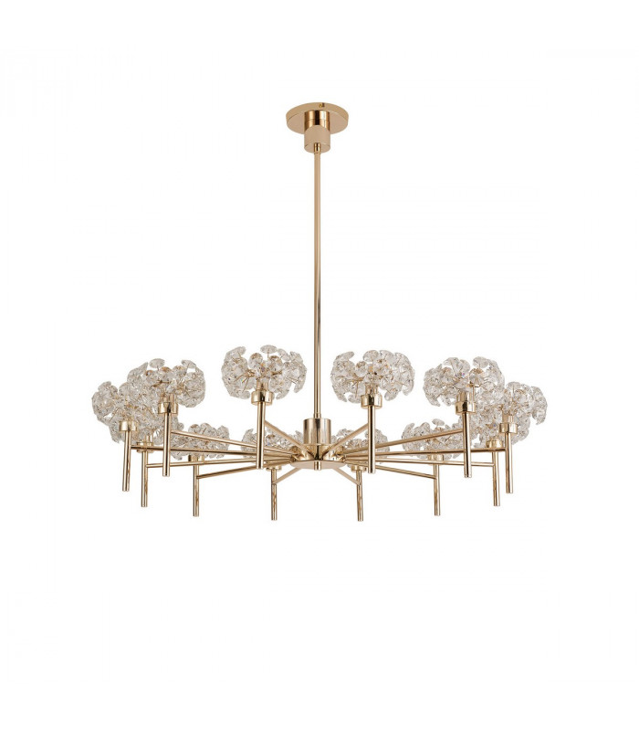 Salisbury 12 Light G9 Telescopic Light With French Gold And Crystal Shade-4