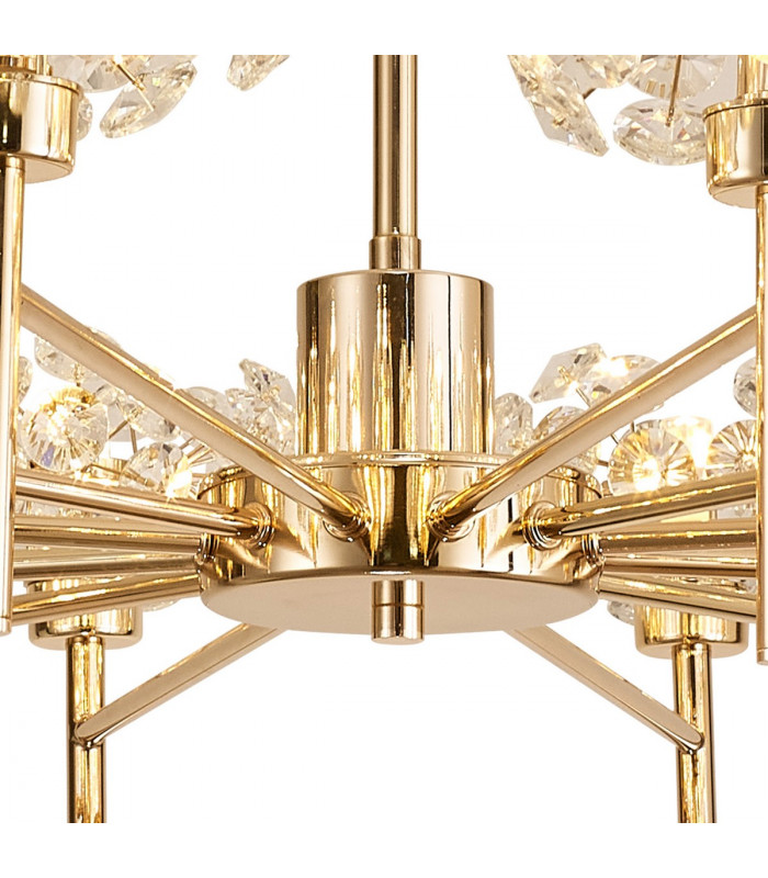 Salisbury 12 Light G9 Telescopic Light With French Gold And Crystal Shade-6